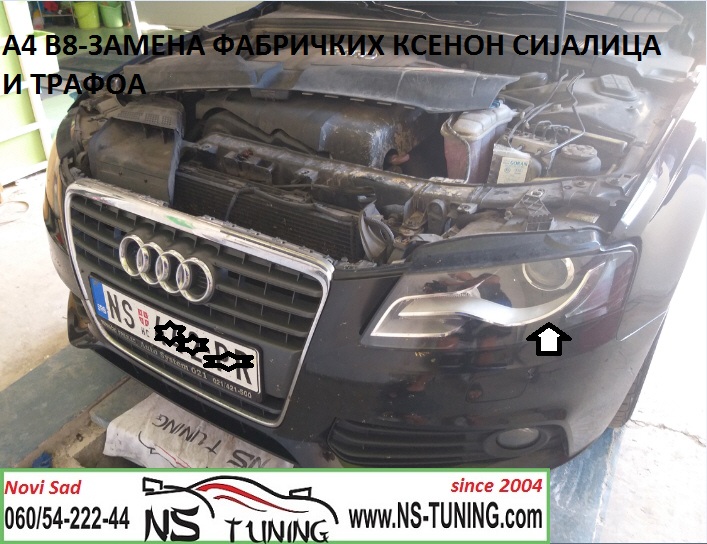 audi a4 b8 dioda xenon far d3s sijalica philips trafo 307 329 ugradnja novi sad tuning